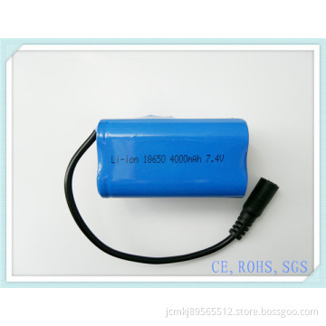 Lithium Battery Pack 18650-4000mAh 7.4V, Power Bank, Rechargeable Battery, Li-ion Battery, Lithium Battery Pack